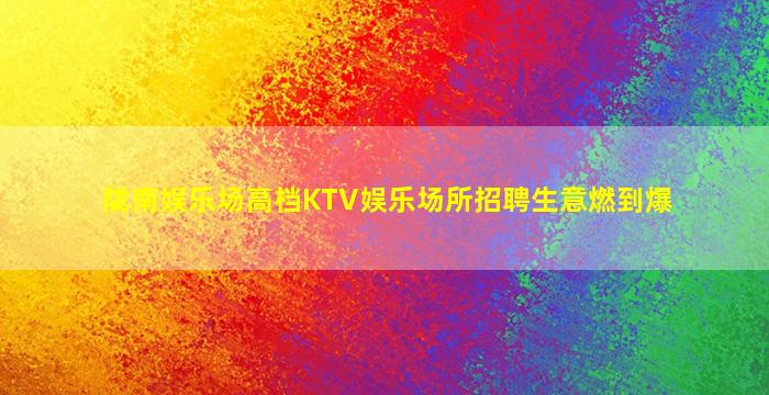 陇南娱乐场高档KTV娱乐场所招聘生意燃到爆